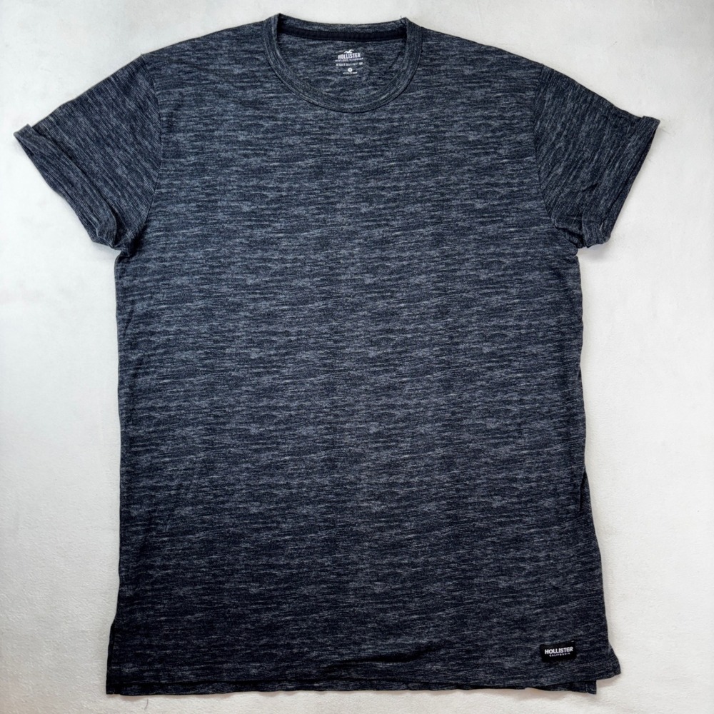 Hollister T-Shirt Mens M Charcoal Grey Space Dye Must-Have Collection Tee